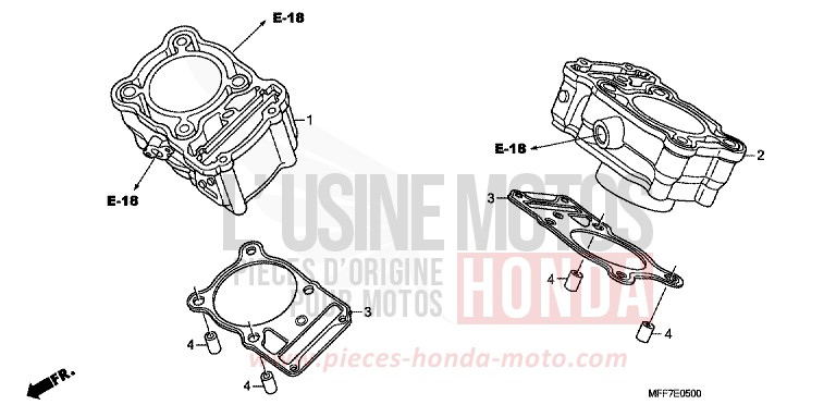 CYLINDER for TRANSALP ABS SHASTA WHITE (NH138) from 2009